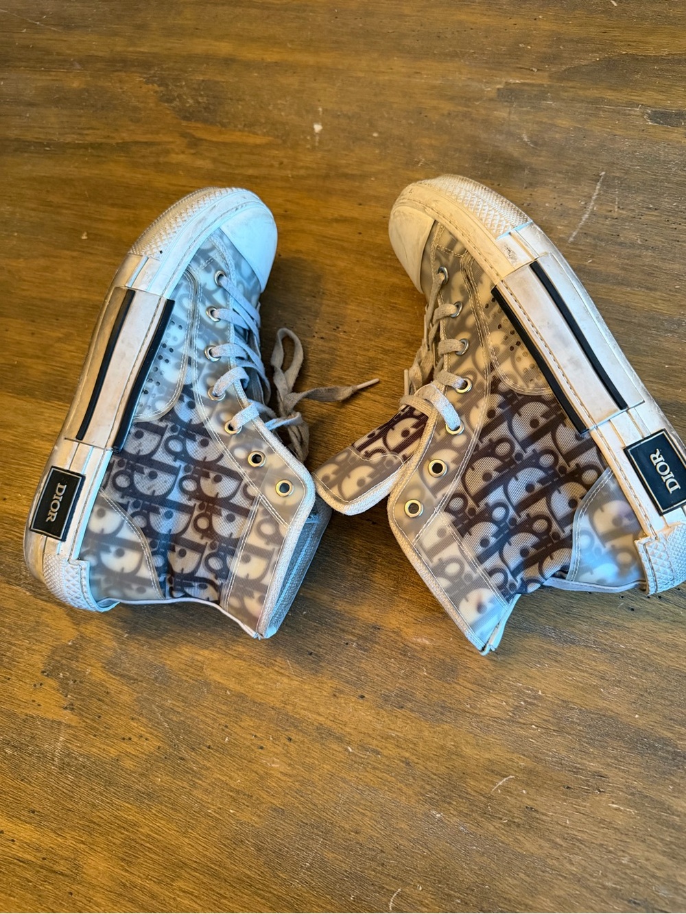 Dior Beige Canvas Sneakers with Monogram Lining FAIR  9.5